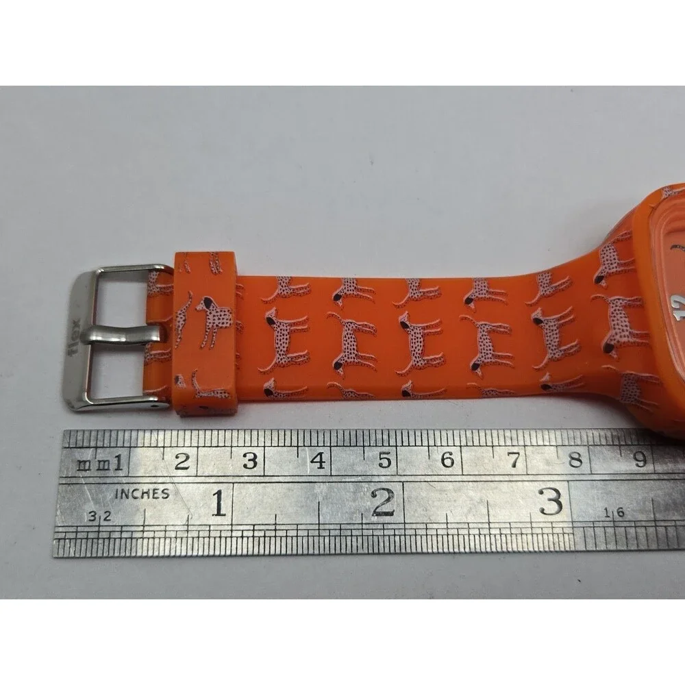 Flex Animal Rescue 2 Dog Dayz Orange Dalmatian Silicone Quartz Watch New Battery